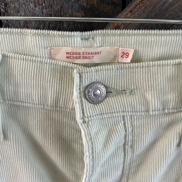 Women's Wedgie Straight Baby Corduroy Pants Light Green - Picture 3 of 3